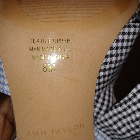 Ann Taylor Lili Gingham Knot Block Heel Sandals - Picture 11 of 14